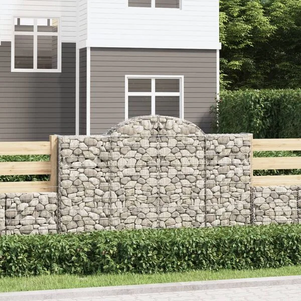 vidaXL Paniers à gabions arqués 30 pcs 200x50x120/140 cm Fer galvanisé