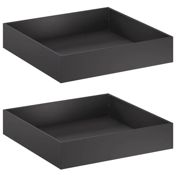vidaXL Cache-pot de jardin 2 pc Noir 100 x 100 x 20 cm
