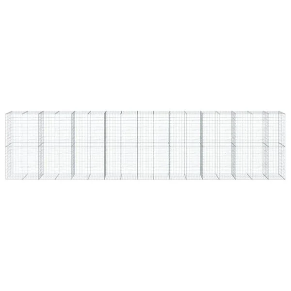 vidaXL Panier gabion avec couvercle 850x100x200 cm fer galvanisé