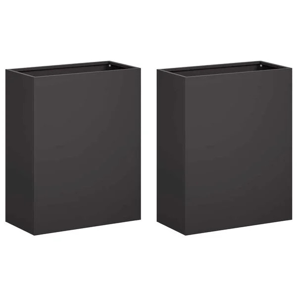 vidaXL Cache-pot de jardin 2 pc Noir 40 x 20 x 40 cm