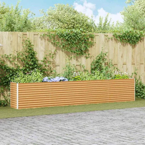 vidaXL Jardinière surélevée Marron Clair 390 x 50 x 68 cm