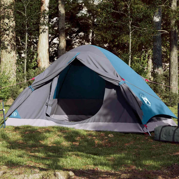 vidaXL Tente de camping à dôme 4 personnes bleu imperméable