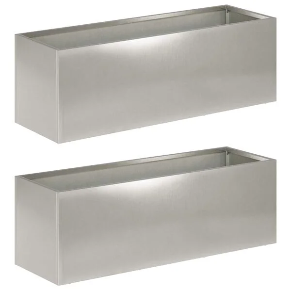 vidaXL Cache-pot de jardin 2 pc Argenté 60 x 20 x 20 cm