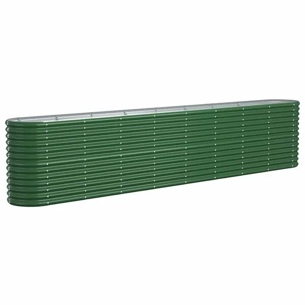 vidaXL Lit surélevé de jardin Acier galvanisé 332x40x68 cm Vert