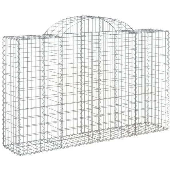 vidaXL Paniers à gabions arqués 30 pcs 200x50x120/140 cm Fer galvanisé