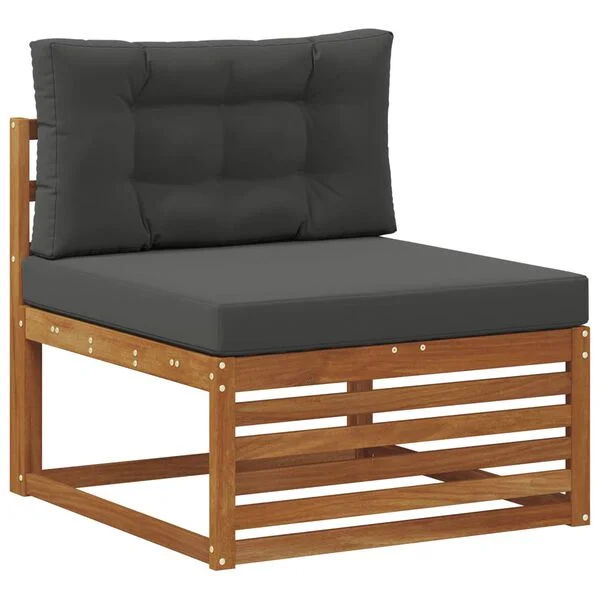 vidaXL Ensemble de canapés d'extérieur 5 pc Naturel et Anthracite