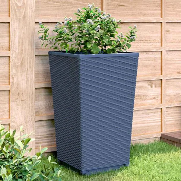 vidaXL Jardinières 4 pcs bleu gris 32, 5x32, 5x57 cm PP