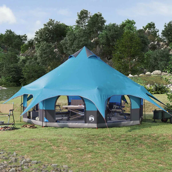 vidaXL Tente familiale 10 personne Bleu