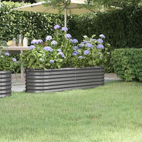 vidaXL Lit surélevé de jardin Acier galvanisé 152x40x36 cm gris