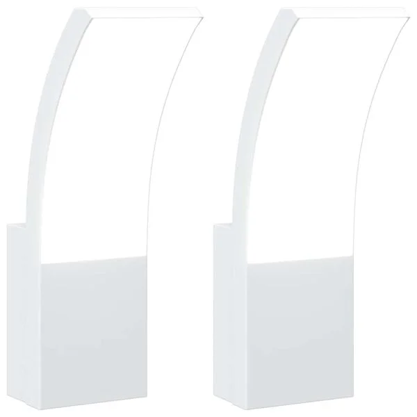 vidaXL Appliques murales LED d'extérieur 2 pcs blanc