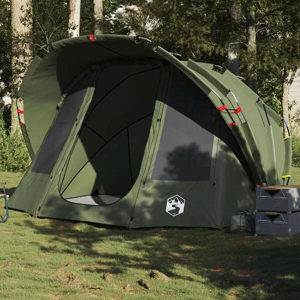 vidaXL Tente de pêche 5 personnes vert olive imperméable