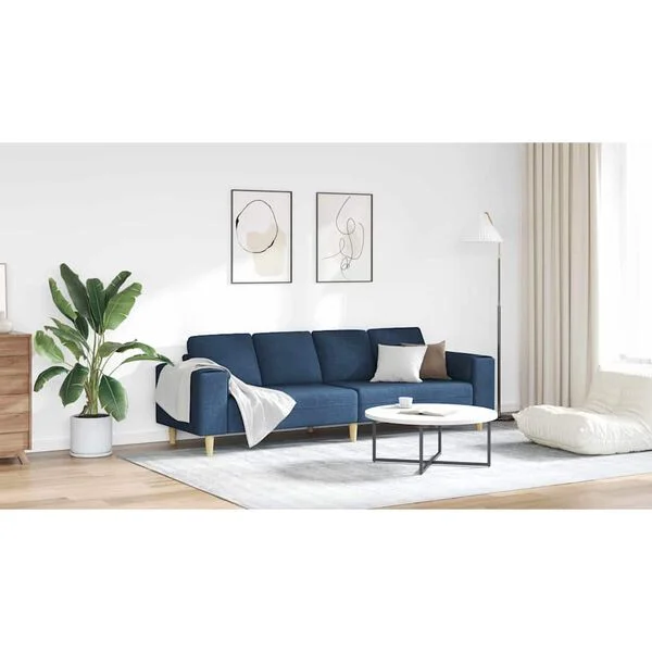 vidaXL Canapé de salon Bleu 250 x 77 x 76 cm Polyester