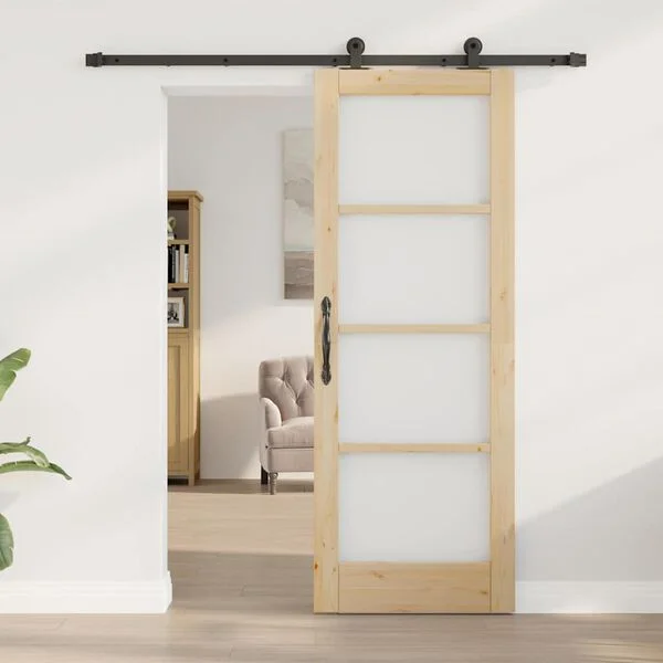 vidaXL Porte coulissante ORKDAL 73, 5 x 198, 5 cm Naturel et noir