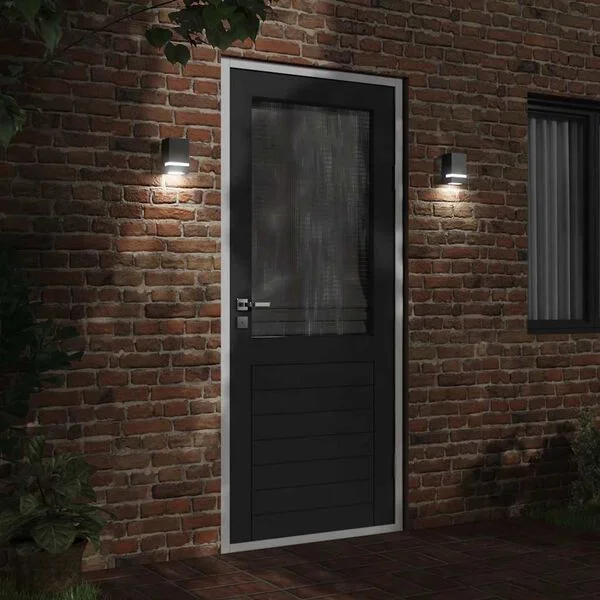 vidaXL Applique murale d'extérieur noir acier inoxydable