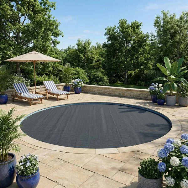 vidaXL Couverture de piscine solaire Ø 600 cm 110 μm Rond PE Noir
