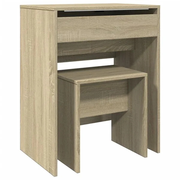 vidaXL Coiffeuse et tabouret chêne sonoma 60x40x113, 5 cm