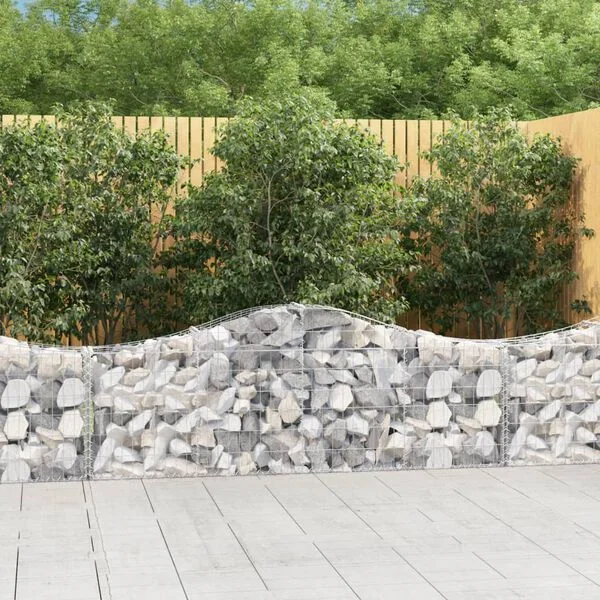 vidaXL Paniers à gabions arqués 20 pcs 200x30x60/80 cm Fer galvanisé