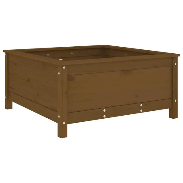 vidaXL Jardinière marron miel 82, 5x82, 5x39 cm bois massif de pin