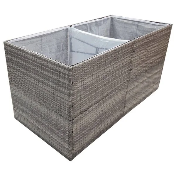 vidaXL Jardinière Gris 157x80x80 cm Résine tressée