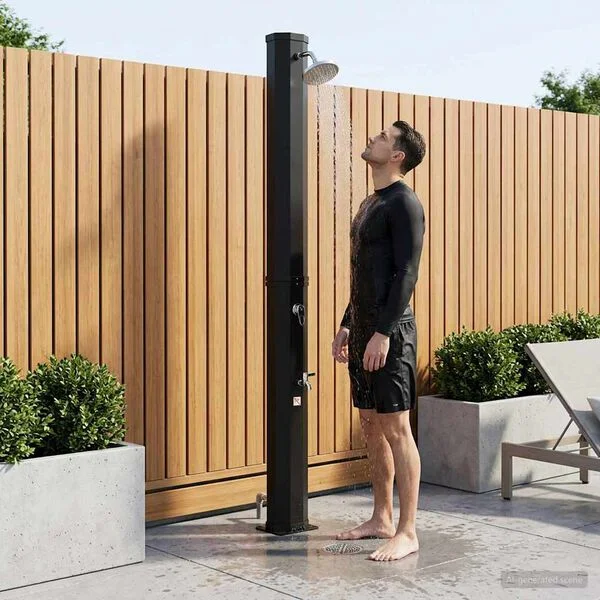 vidaXL Douche solaire avec pommeau de douche et robinet 40 l