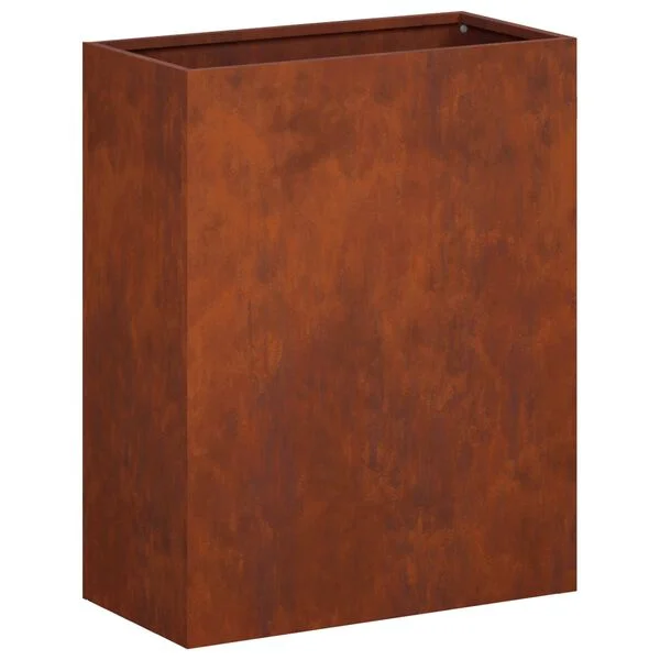 vidaXL Cache-pot de jardin Rouillé 40 x 20 x 40 cm Acier patiné