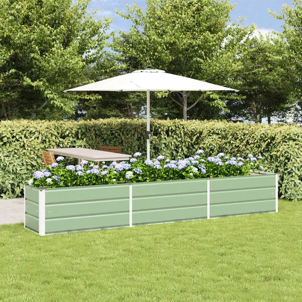 vidaXL Jardinière Vert pastel 290 x 50 x 45 cm Acier galvanisé