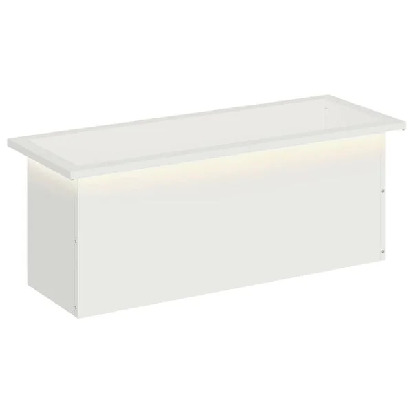 vidaXL Jardinière de jardin avec LED Blanc 30 x 80 x 30 cm Acier