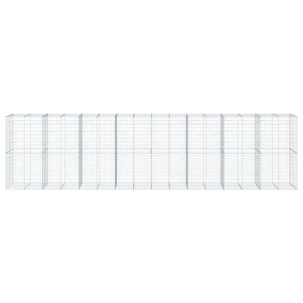 vidaXL Panier gabion avec couvercle 800x100x200 cm fer galvanisé