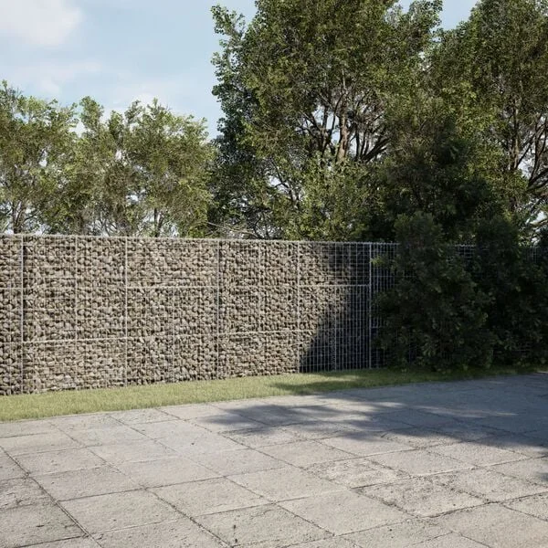 vidaXL Panier gabion avec couvercle 900x100x150 cm fer galvanisé