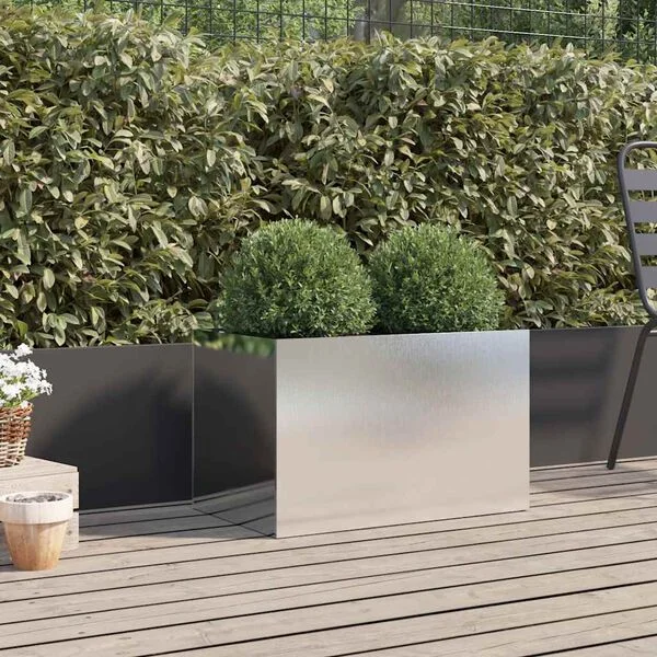 vidaXL Jardinière argenté 62x40x39 cm acier inoxydable