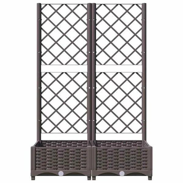 vidaXL Jardinière avec treillis Marron 80x40x121, 5 cm PP