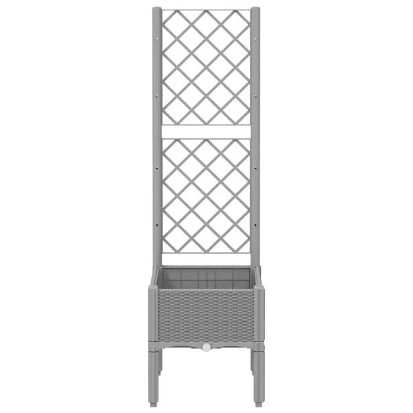 vidaXL Jardinière avec treillis gris clair 40x40x142 cm PP