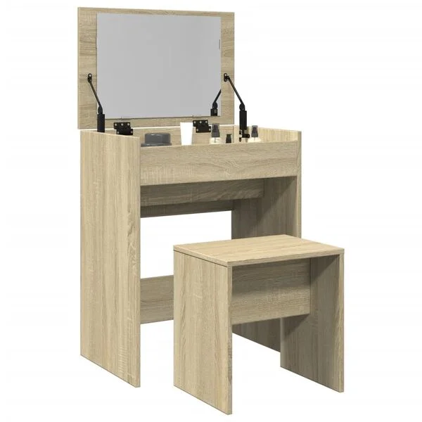 vidaXL Coiffeuse et tabouret chêne sonoma 60x40x113, 5 cm