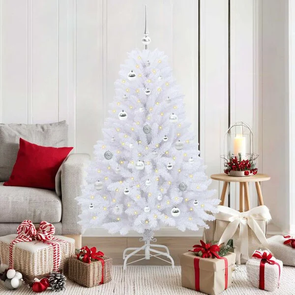 vidaXL Sapin de Noël Artificiel à Branches Articulées Blanc 150 cm