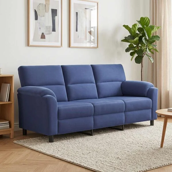 vidaXL Canapé Bleu police 214 x 85 x 93 cm Velours