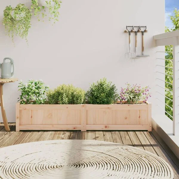 vidaXL Jardinière 150x31x31 cm bois de pin massif