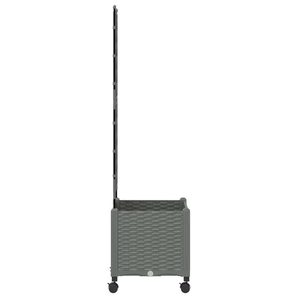 vidaXL Bac de jardin avec treillis et roues Gris clair PP