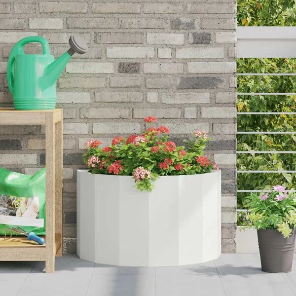 vidaXL Jardinière Blanc 60 x 30 x 35 cm Acier