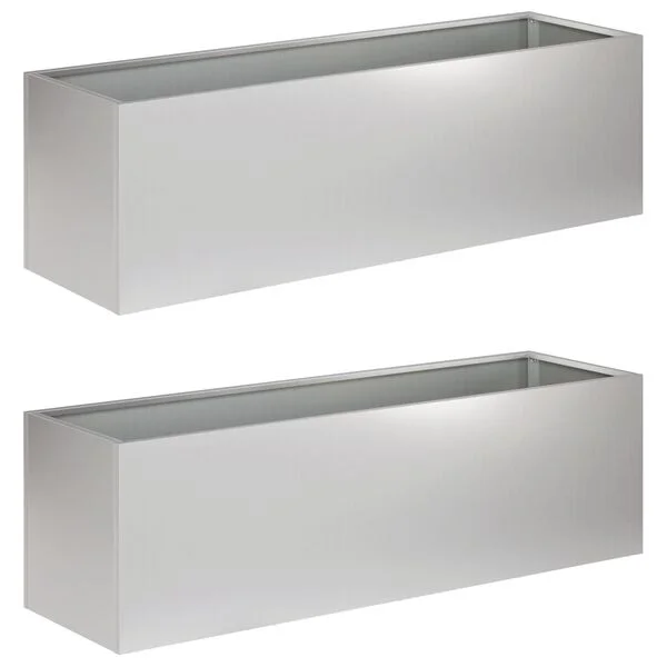 vidaXL Cache-pot de jardin 2 pc Argenté 80 x 30 x 30 cm