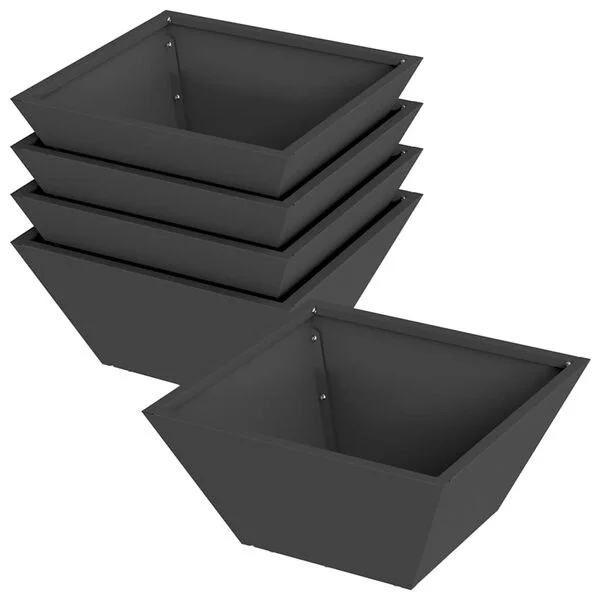 vidaXL Cache-pot de jardin 5 pc Noir 35 x 35 x 15 cm