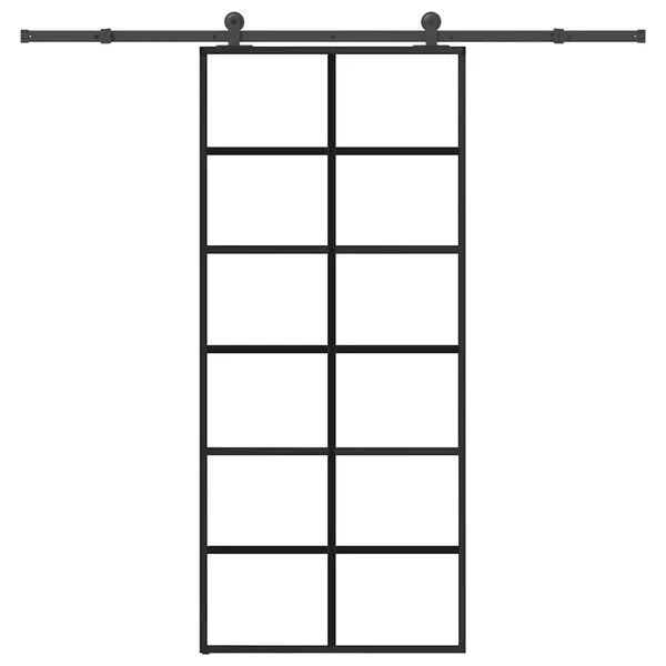 vidaXL Porte coulissante avec kit de quincaillerie 90x205 cm Verre ESG