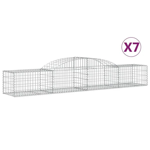 vidaXL Paniers à gabions arqués 7 pcs 300x50x40/60 cm fer galvanisé