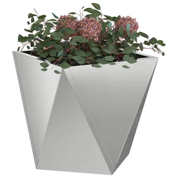 vidaXL Jardinière 2 pc Argent 30 x 30 x 30 cm Acier galvanisé