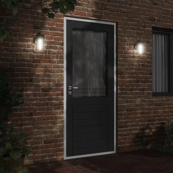 vidaXL Appliques murales d'extérieur 2 pcs noir acier inoxydable