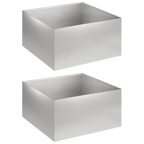 vidaXL Cache-pot de jardin 2 pc Argenté 60 x 60 x 30 cm