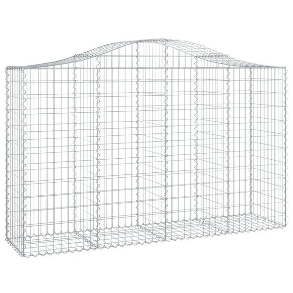 vidaXL Paniers à gabions arqués 3 pcs 200x50x120/140 cm Fer galvanisé