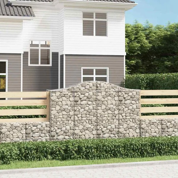 vidaXL Paniers à gabions arqués 12 pcs 200x50x140/160 cm Fer galvanisé