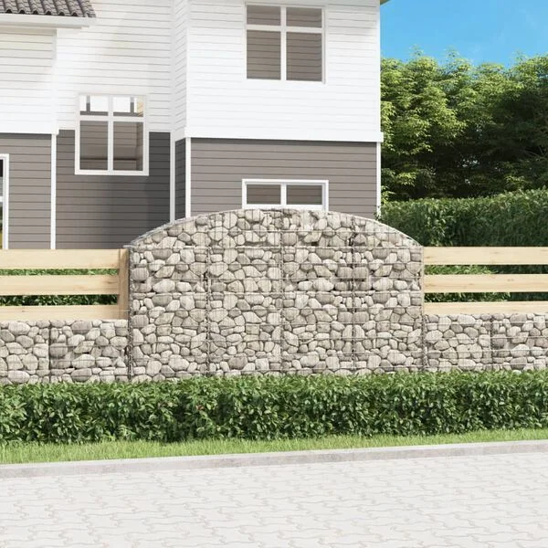 vidaXL Panier de gabions arqué 200x30x120/140 cm Fer galvanisé