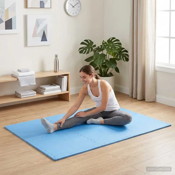 vidaXL Tapis de sol 24 pc Bleu 8, 64 m² Mousse EVA