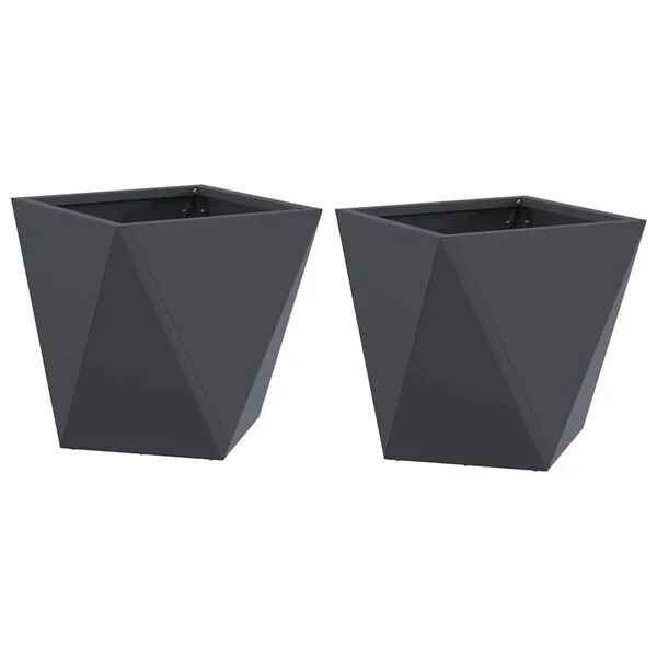vidaXL Jardinière 2 pc Anthracite 30 x 30 x 30 cm Acier